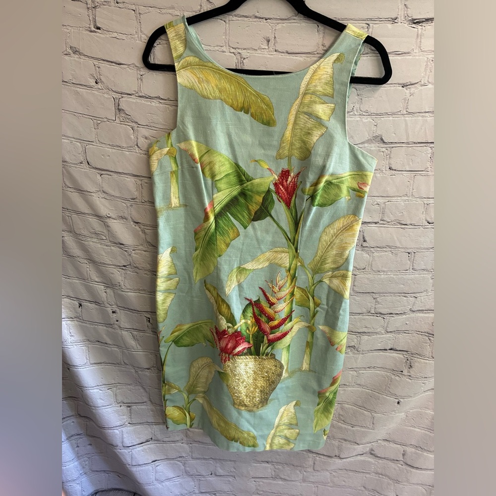 Ultra Dress New York Beadedโ Floral Summer Tropical Dress Size 10 Vintage 90s